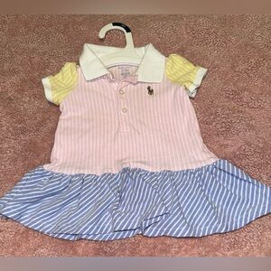 Ralph Lauren Kids Polo Dress in Pink, Blue, and Yellow